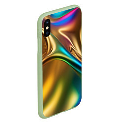 Чехол iPhone XS Max матовый Атласные изгибы, цвет: 3D-салатовый — фото 2