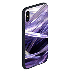 Чехол iPhone XS Max матовый Фиолетовые прозрачные полосы, цвет: 3D-черный — фото 2