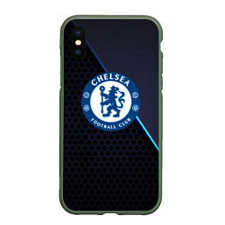 Чехол iPhone XS Max матовый Chelsea carbon sport, цвет: 3D-темно-зеленый