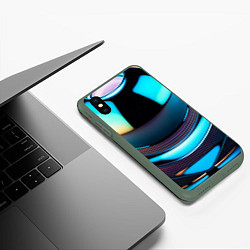 Чехол iPhone XS Max матовый Шар с отражениями, цвет: 3D-темно-зеленый — фото 2