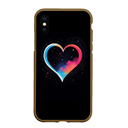 Чехол iPhone XS Max матовый Сердце в облаках, цвет: 3D-коричневый