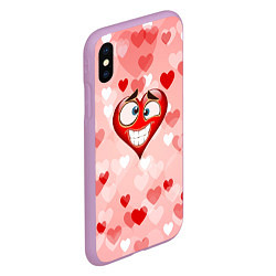 Чехол iPhone XS Max матовый Влюбленный взляд сердца, цвет: 3D-сиреневый — фото 2