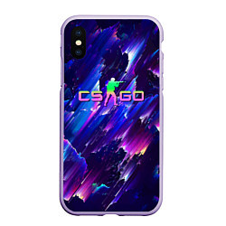 Чехол iPhone XS Max матовый Counter Strike go - neon, цвет: 3D-светло-сиреневый