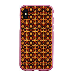 Чехол iPhone XS Max матовый Оранжевый деревянный абстрактный паттерн