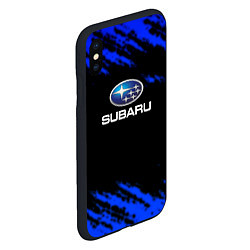 Чехол iPhone XS Max матовый Subaru текстура авто, цвет: 3D-черный — фото 2