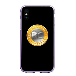 Чехол iPhone XS Max матовый BTC money, цвет: 3D-светло-сиреневый