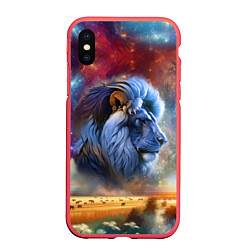 Чехол iPhone XS Max матовый Небесный лев, цвет: 3D-красный
