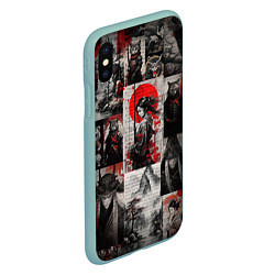 Чехол iPhone XS Max матовый Japanese samurai art, цвет: 3D-мятный — фото 2