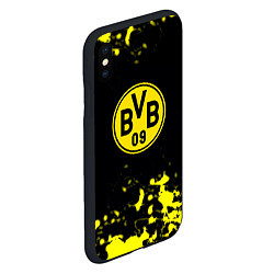 Чехол iPhone XS Max матовый Borussia краски жёлтые, цвет: 3D-черный — фото 2