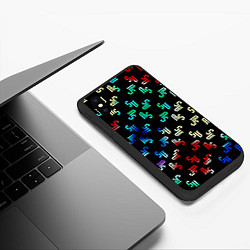 Чехол iPhone XS Max матовый Перелив радуги, цвет: 3D-черный — фото 2