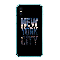 Чехол iPhone XS Max матовый New York City - USA, цвет: 3D-мятный