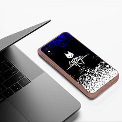 Чехол iPhone XS Max матовый Stray cat game краски, цвет: 3D-коричневый — фото 2
