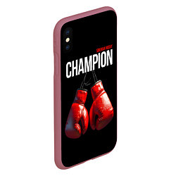 Чехол iPhone XS Max матовый Siberian Rocky Champion, цвет: 3D-малиновый — фото 2