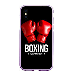 Чехол iPhone XS Max матовый Boxing Champion, цвет: 3D-сиреневый