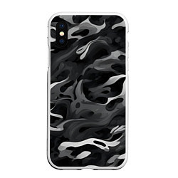 Чехол iPhone XS Max матовый Неукротимый графит, цвет: 3D-белый