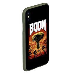 Чехол iPhone XS Max матовый Boom - Doom, цвет: 3D-темно-зеленый — фото 2