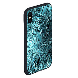 Чехол iPhone XS Max матовый Эффект жидкого стекла бирюзовый, цвет: 3D-черный — фото 2