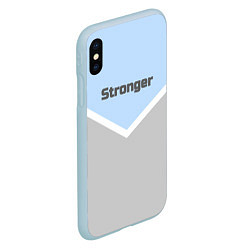 Чехол iPhone XS Max матовый Stronger серо-голубой, цвет: 3D-голубой — фото 2