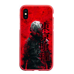 Чехол iPhone XS Max матовый Tokyo Ghoul - Kaneki Ken, цвет: 3D-красный