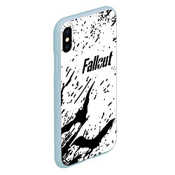 Чехол iPhone XS Max матовый Fallout краски летучие мыши, цвет: 3D-голубой — фото 2