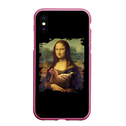 Чехол iPhone XS Max матовый Mona Chicken Liza, цвет: 3D-малиновый