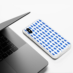 Чехол iPhone XS Max матовый Акварельный дождь, цвет: 3D-белый — фото 2