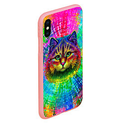 Чехол iPhone XS Max матовый Цветной кот, цвет: 3D-баблгам — фото 2