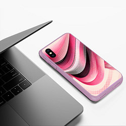 Чехол iPhone XS Max матовый Волны - текстура, цвет: 3D-сиреневый — фото 2