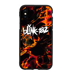 Чехол iPhone XS Max матовый Blink 182 red lava, цвет: 3D-черный