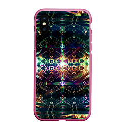 Чехол iPhone XS Max матовый Медитативный арт, цвет: 3D-малиновый