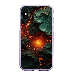 Чехол iPhone XS Max матовый Объемная текстура и лава, цвет: 3D-светло-сиреневый