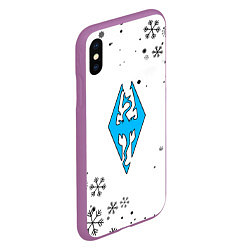 Чехол iPhone XS Max матовый Skyrim logo winter, цвет: 3D-фиолетовый — фото 2