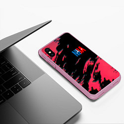 Чехол iPhone XS Max матовый NBA краски текстура, цвет: 3D-розовый — фото 2