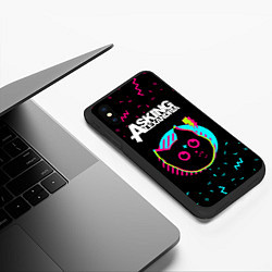 Чехол iPhone XS Max матовый Asking Alexandria - rock star cat, цвет: 3D-черный — фото 2