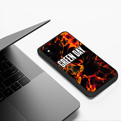 Чехол iPhone XS Max матовый Green Day red lava, цвет: 3D-черный — фото 2