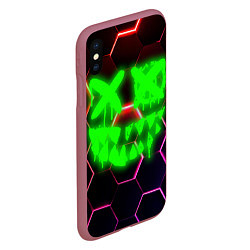 Чехол iPhone XS Max матовый Монстр из неона, цвет: 3D-малиновый — фото 2