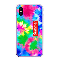 Чехол iPhone XS Max матовый Color abstraction - summer, цвет: 3D-светло-сиреневый