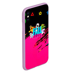 Чехол iPhone XS Max матовый Fall Guys kids color, цвет: 3D-сиреневый — фото 2