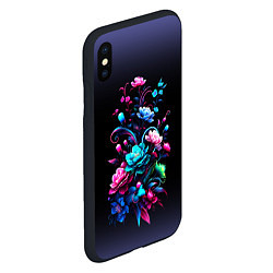 Чехол iPhone XS Max матовый Цветы - нейросеть, цвет: 3D-черный — фото 2