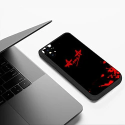 Чехол iPhone XS Max матовый Алиса краски текстура рок, цвет: 3D-черный — фото 2