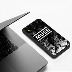 Чехол iPhone XS Max матовый Muse black graphite, цвет: 3D-черный — фото 2