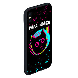 Чехол iPhone XS Max матовый Papa Roach - rock star cat, цвет: 3D-черный — фото 2