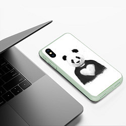 Чехол iPhone XS Max матовый Love panda, цвет: 3D-салатовый — фото 2