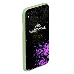 Чехол iPhone XS Max матовый Warframe брызги неоновых красок, цвет: 3D-салатовый — фото 2