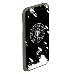 Чехол iPhone XS Max матовый Ramones краски, цвет: 3D-темно-зеленый — фото 2