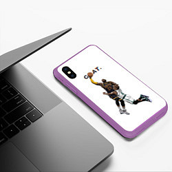 Чехол iPhone XS Max матовый Goat 23 - LeBron James, цвет: 3D-фиолетовый — фото 2