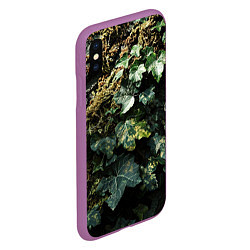 Чехол iPhone XS Max матовый Реалистичный охотничий камуфляж, цвет: 3D-фиолетовый — фото 2