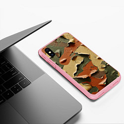 Чехол iPhone XS Max матовый Реалистичный камуфляж из краски, цвет: 3D-баблгам — фото 2