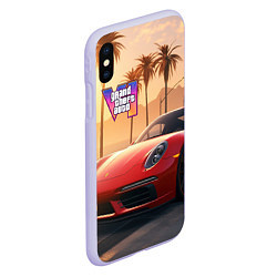 Чехол iPhone XS Max матовый GTA 6 logo auto style, цвет: 3D-светло-сиреневый — фото 2