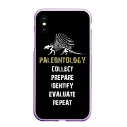 Чехол iPhone XS Max матовый Paleontology dimetrodon, цвет: 3D-сиреневый